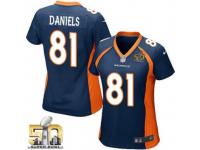 Game Owen Daniels WoMen Jersey - Denver Broncos #81 Alternate Navy Blue Super Bowl 50 Bound Nike NFL