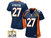 Game Steve Atwater Women's Jersey Denver Broncos 27 Home Navy Blue Super Bowl 50 Bound Nike NFL