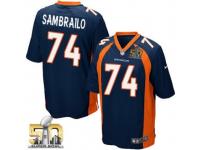 Game Ty Sambrailo Men's Jersey Denver Broncos 74 Alternate Navy Blue Super Bowl 50 Bound Nike NFL