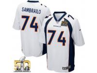 Game Ty Sambrailo Youth Jersey Denver Broncos 74 Alternate White Super Bowl 50 Bound Nike NFL