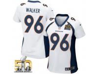 Game Vance Walker WoMen Jersey - Denver Broncos #96 Road White Super Bowl 50 Bound Nike NFL