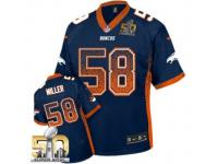 Game Von Miller Men Jersey - Denver Broncos #58 Drift Fashion Navy Blue Super Bowl 50 Bound Nike NFL