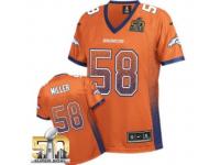 Game Von Miller WoMen Jersey - Denver Broncos #58 Drift Fashion Orange Super Bowl 50 Bound Nike NFL