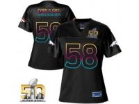 Game Von Miller WoMen Jersey - Denver Broncos #58 Fashion Black Super Bowl 50 Bound Nike NFL