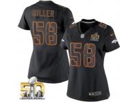 Game Von Miller WoMen Jersey - Denver Broncos #58 Impact Black Super Bowl 50 Bound Nike NFL