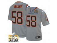 Game Von Miller Youth Jersey - Denver Broncos #58 Lights Out Grey Super Bowl 50 Bound Nike NFL