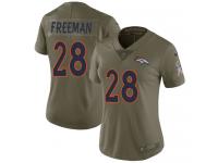 Limited Women's Royce Freeman Olive Jersey NFL Nike Denver Broncos #28 2017 Salute to Service