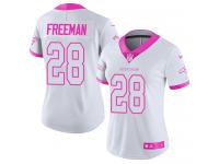 Limited Women's Royce Freeman White Pink Jersey NFL Nike Denver Broncos #28 Rush Fashion