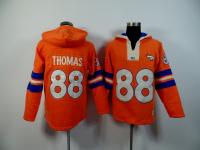 Men 2015 NFL Nike Denver Broncos (WR) #88 Demaryius Thomas Orange Pullover Hoodie