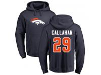 Men #29 Bryce Callahan Navy Blue Football Name & Number Logo Denver Broncos Pullover Hoodie