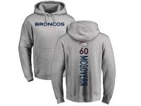 Men #60 Connor McGovern Ash Football Backer Denver Broncos Pullover Hoodie