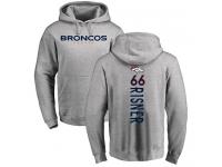 Men #66 Dalton Risner Ash Football Backer Denver Broncos Pullover Hoodie