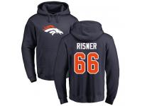 Men #66 Dalton Risner Navy Blue Football Name & Number Logo Denver Broncos Pullover Hoodie