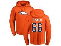 Men #66 Dalton Risner Orange Football Name & Number Logo Denver Broncos Pullover Hoodie