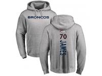 Men #70 Ja'Wuan James Ash Football Backer Denver Broncos Pullover Hoodie