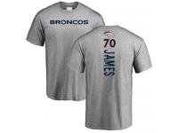 Men #70 Ja'Wuan James Ash Football Backer Denver Broncos T-Shirt