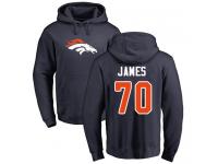 Men #70 Ja'Wuan James Navy Blue Football Name & Number Logo Denver Broncos Pullover Hoodie