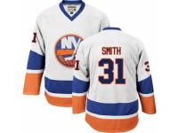 Men CCM New York Islanders #31 Billy Smith Premier White Throwback NHL Jersey