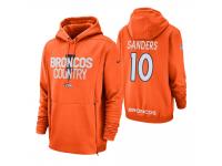 Men Denver Broncos #10 Emmanuel Sanders Orange Sideline Local Lockup Pullover Hoodie