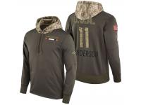 Men Denver Broncos #11 Carlos Henderson Olive 2017 Salute to Service Hoodie