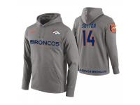 Men Denver Broncos #14 Courtland Sutton Gray Circuit Wordmark Pullover Hoodie