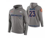 Men Denver Broncos #23 Devontae Booker Gray Circuit Wordmark Pullover Hoodie