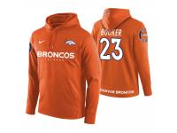 Men Denver Broncos #23 Devontae Booker Orange Circuit Wordmark Pullover Hoodie