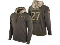 Men Denver Broncos #27 Brendan Langley Olive 2017 Salute to Service Hoodie