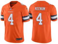 MEN DENVER BRONCOS #4 CASE KEENUM ORANGE VAPOR UNTOUCHABLE COLOR RUSH LIMITED JERSEY