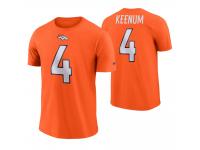 Men Denver Broncos #4 Case Keenum Player Pride Performance Orange T-Shirt