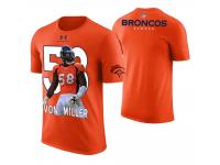 Men Denver Broncos #58 Von Miller 2018 Top Players Silhouette Orange T-Shirt