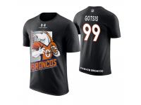 Men Denver Broncos Adam Gotsis #99 Black Cartoon And Comic Artistic Painting T-Shirt