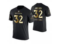 Men Denver Broncos Andy Janovich #32 Metall Dark Golden Special Limited Edition With Message T-Shirt