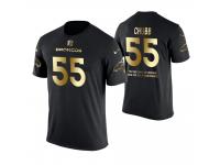 Men Denver Broncos Bradley Chubb #55 Metall Dark Golden Special Limited Edition With Message T-Shirt