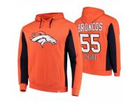 Men Denver Broncos Bradley Chubb Orange Team Iconic Pullover Hoodie