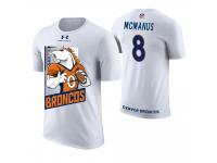 Men Denver Broncos Brandon McManus #8 White Cartoon And Comic Artistic Painting T-Shirt