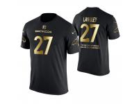 Men Denver Broncos Brendan Langley #27 Metall Dark Golden Special Limited Edition With Message T-Shirt