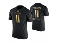 Men Denver Broncos Carlos Henderson #11 Metall Dark Golden Special Limited Edition With Message T-Shirt