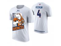 Men Denver Broncos Case Keenum #4 White Cartoon And Comic Artistic Painting T-Shirt