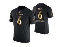 Men Denver Broncos Chad Kelly #6 Metall Dark Golden Special Limited Edition With Message T-Shirt