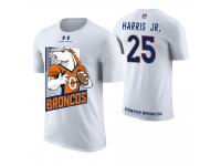 Men Denver Broncos Chris Harris Jr. #25 White Cartoon And Comic Artistic Painting T-Shirt