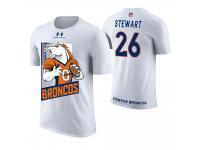 Men Denver Broncos Darian Stewart #26 White Cartoon And Comic Artistic Painting T-Shirt