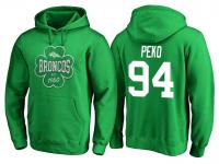 Men Denver Broncos Domata Peko #94 Kelly Green St. Patrick Day Emerald Isle Pullover Hoodie