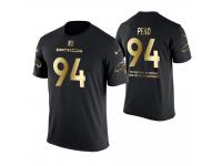 Men Denver Broncos Domata Peko #94 Metall Dark Golden Special Limited Edition With Message T-Shirt