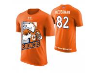 Men Denver Broncos Jeff Heuerman #82 Orange Cartoon And Comic Artistic Painting T-Shirt