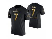 Men Denver Broncos John Elway #7 Metall Dark Golden Special Limited Edition Retired Player With Message T-Shirt