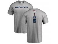 Men Denver Broncos Marquette King Ash Nike - #1 NFL T-Shirt Backer