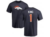 Men Denver Broncos Marquette King Navy Blue Nike - #1 NFL T-Shirt Name & Number Logo