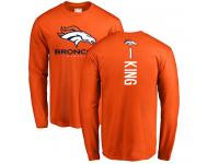 Men Denver Broncos Marquette King Orange Nike - #1 NFL Long Sleeve T-Shirt Backer