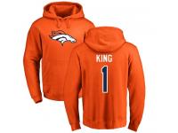 Men Denver Broncos Marquette King Orange Nike - #1 NFL Pullover Hoodie Name & Number Logo